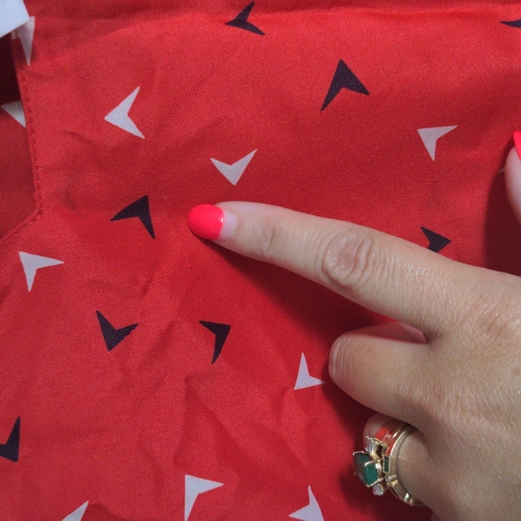 Square neck vintage red puff sleeve top, Sarah Taylor sz 9 (s/m) - Picture 3 of 4